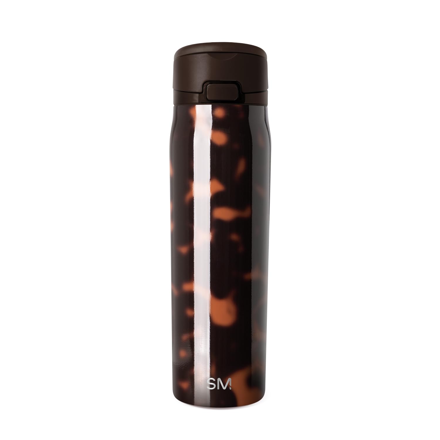 Simple Modern Mesa Loop Water Bottle with Covered Straw and Handle | 24oz Cup Holder Friendly Insulated Stainless Steel Bottles for Travel, Sports and School | Tortoise