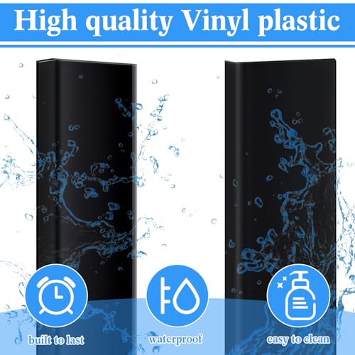Image of Sasylvia 10 Pcs 3 x 1 x 36 Inches Wall Corner Protector Guards, Avoid Scratching Scuffs, Black Vinyl Corner Trim Molding, Ease Install & Cleaning for Door Countertop Furniture Cabinet Protection