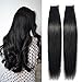 Produktbild TESS Tape Extensions Echthaar Klebeband Haarverlängerung Remy Human Hair günstig 40 Tressen x 4 cm 100g-55cm(#1 Schwarz)