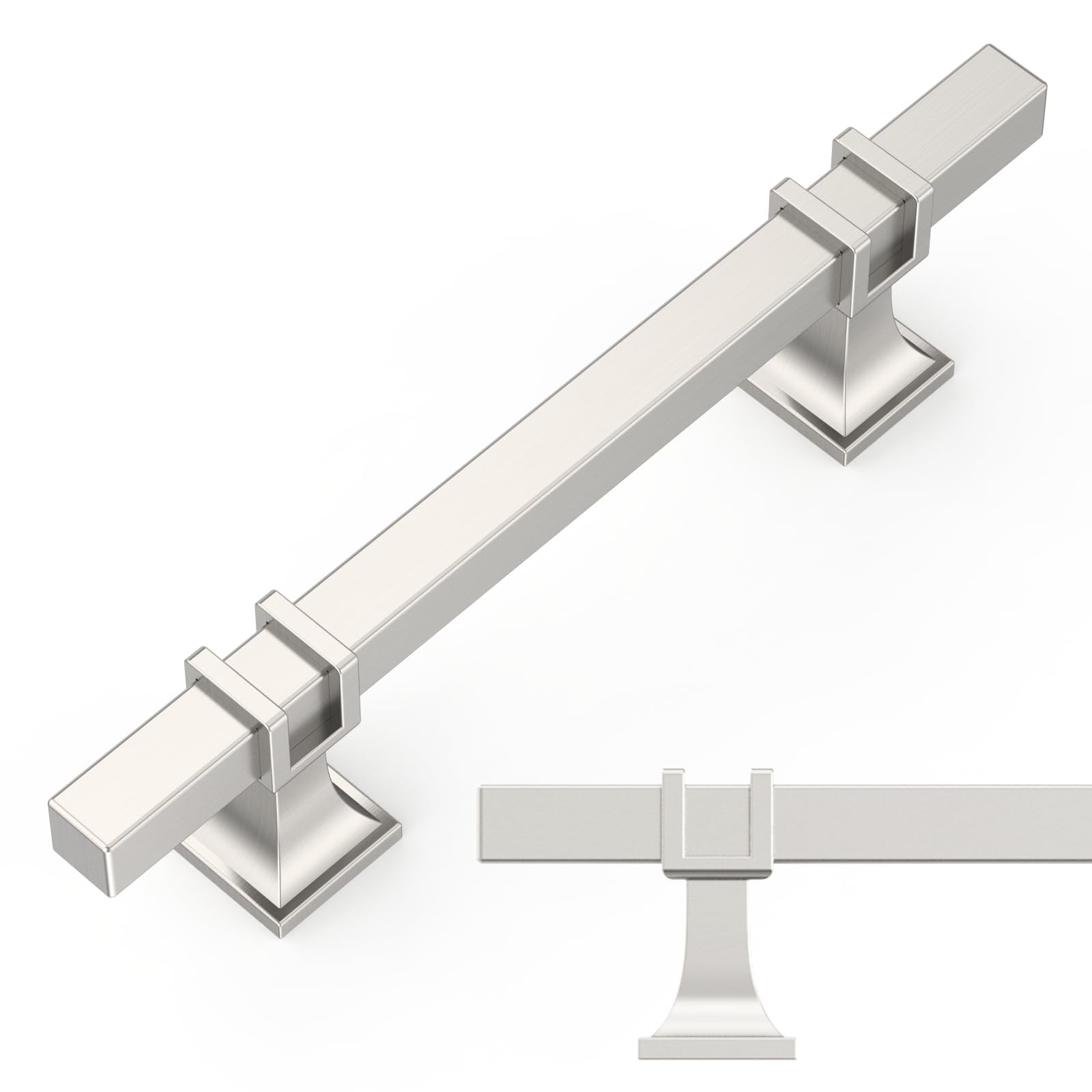 Amerdeco 10 Pack Brushed Nickel Cabinet Knobs Single Hole Zinc Alloy