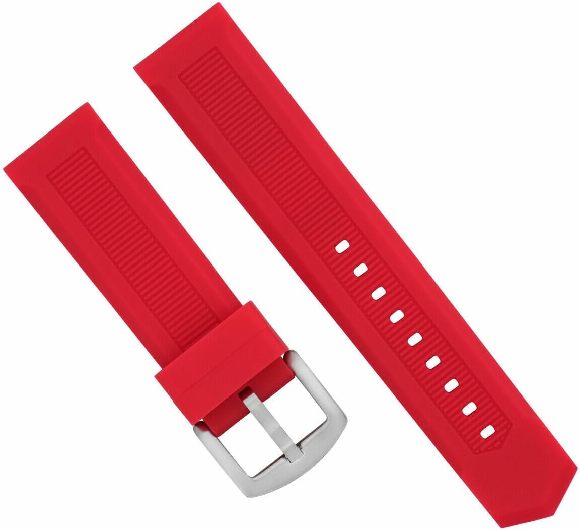 Ewatchparts 20mm Silicone Rubber Watch Band Strap Compatible With Tag Heuer F1 Formula Aquaracer Red