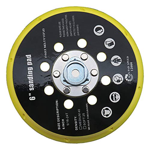 Create idea 6 Pouces Base de Ponceuse Support Polissage de Meulage 150mm 17 Trous Tampon de Remplacement Compatible pour RO1 ES150 ET2 BO6030 BO6040