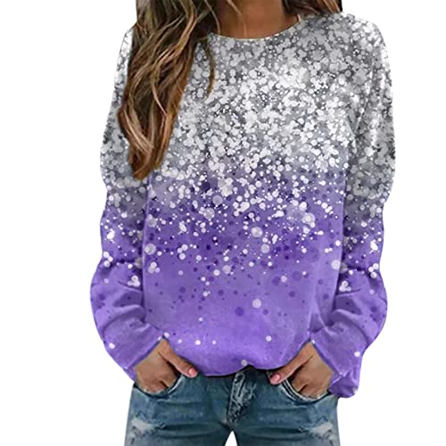 Womens Casual Long Sleeve Sweat Shirts Trendy Daisy Print Crewneck Tops Blouse 3D Abstract Graphic Tees Shirts Pullover