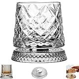 Generisch Vaso de whisky giratorio de 360 grados, cristal de spinning con función de alivio del estrés, base estable decoupled, cristal de corte antiguo (estilo B)