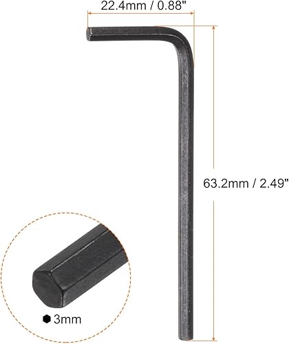 Miniatura 2 de HARFINGTON 20pcs llave hexagonal 0.118 in métrica CR-V L en forma de cabeza hexagonal herramienta de reparación