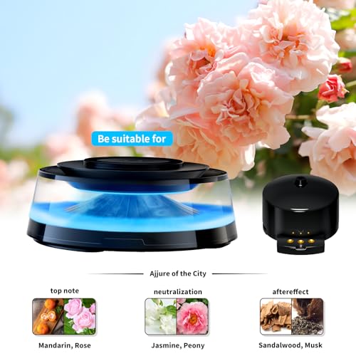 Image of Wireless Charging Car Diffuser with Dual Aromatherapy Storage & Humidifier - Essential Oil Car Air Freshener, Portable Travel Diffuser for Long-Lasting Scents, Smart Car Accessories for Men /Home