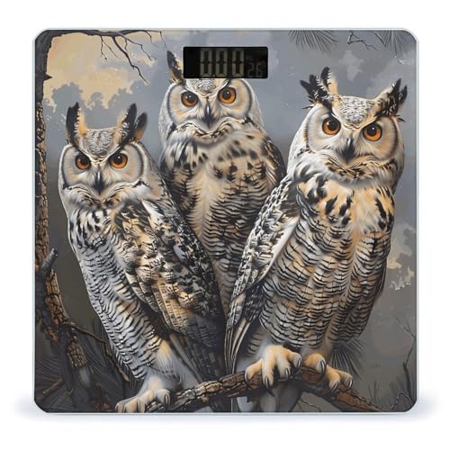 Báscula digital Owl Birds para baño 26 x 26 cm miniatura 1
