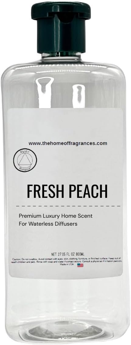 Mystic Romance Fresh Peach 800ml Aroma Oil – Oil Diffuser Air Freshener for Home, Essential Oil Diffuser Fragrance, Diffusers for Home & Apartment Essentials, Living Room Decor Scent (800ml)