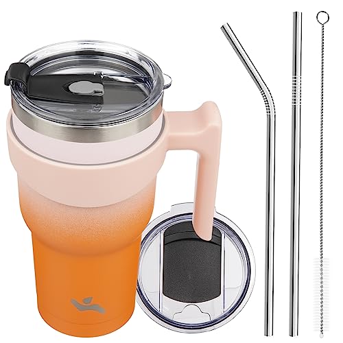 Image of Konokyo 30 oz Tumbler with Handle and Straw, Insulated Travel Mug