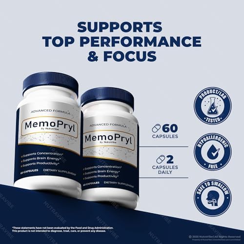 (2 Pack) Memopryl Capsules – Advanced Memory Support Supplement for Recall, Focus & Concentration | Daily Formula for Wellness & Productivity | Easy-to-Swallow Pills, Non-Habit Forming (120 Capsules) - 2