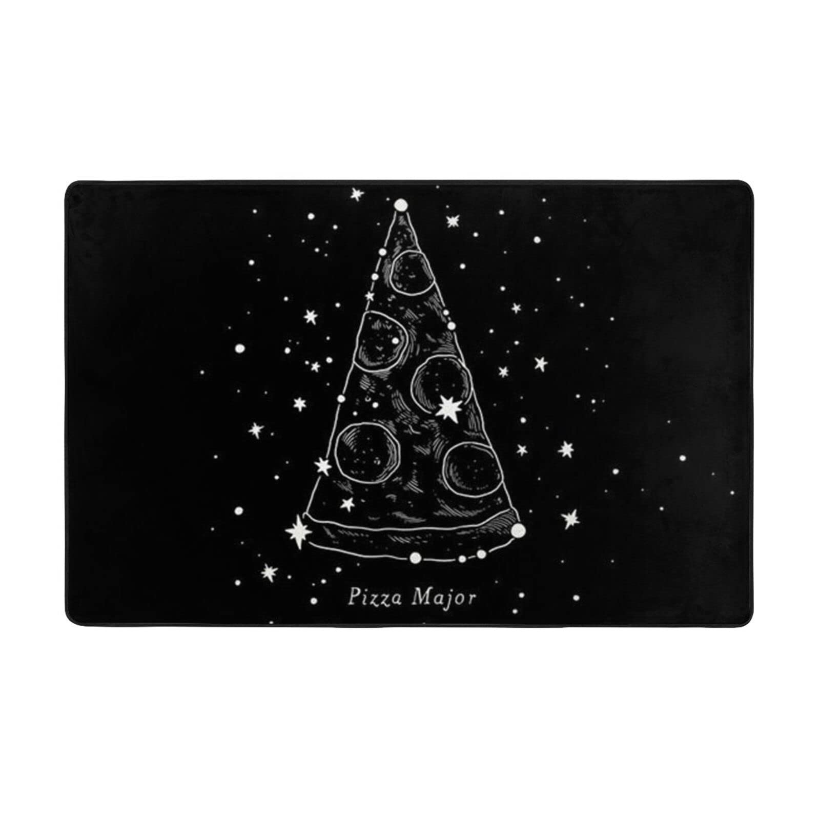 Tapis pizza constellation 150x100cm en flanelle douce et antidérapante pour le sol