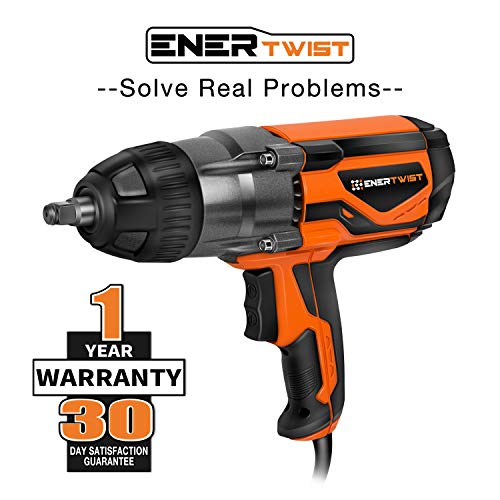 Enertwist Electric Impact Wrench 1/2 Inch with Hog Ring Anvil, Heavy Duty 8.5 Amp Corded 450 Ft.lbs Max Torque, ET-IW-1020