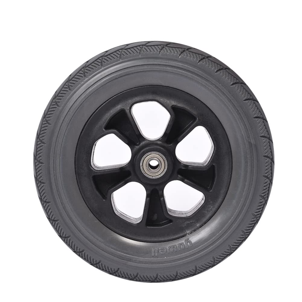 Ruedas Delanteras de reemplazo de Silla de Ruedas de 8 Pulgadas, Ruedas de Repuesto de Goma Antideslizantes 200×50, Rueda Maciza, cojinetes de 8 mm (5/16"), 2 Piezas