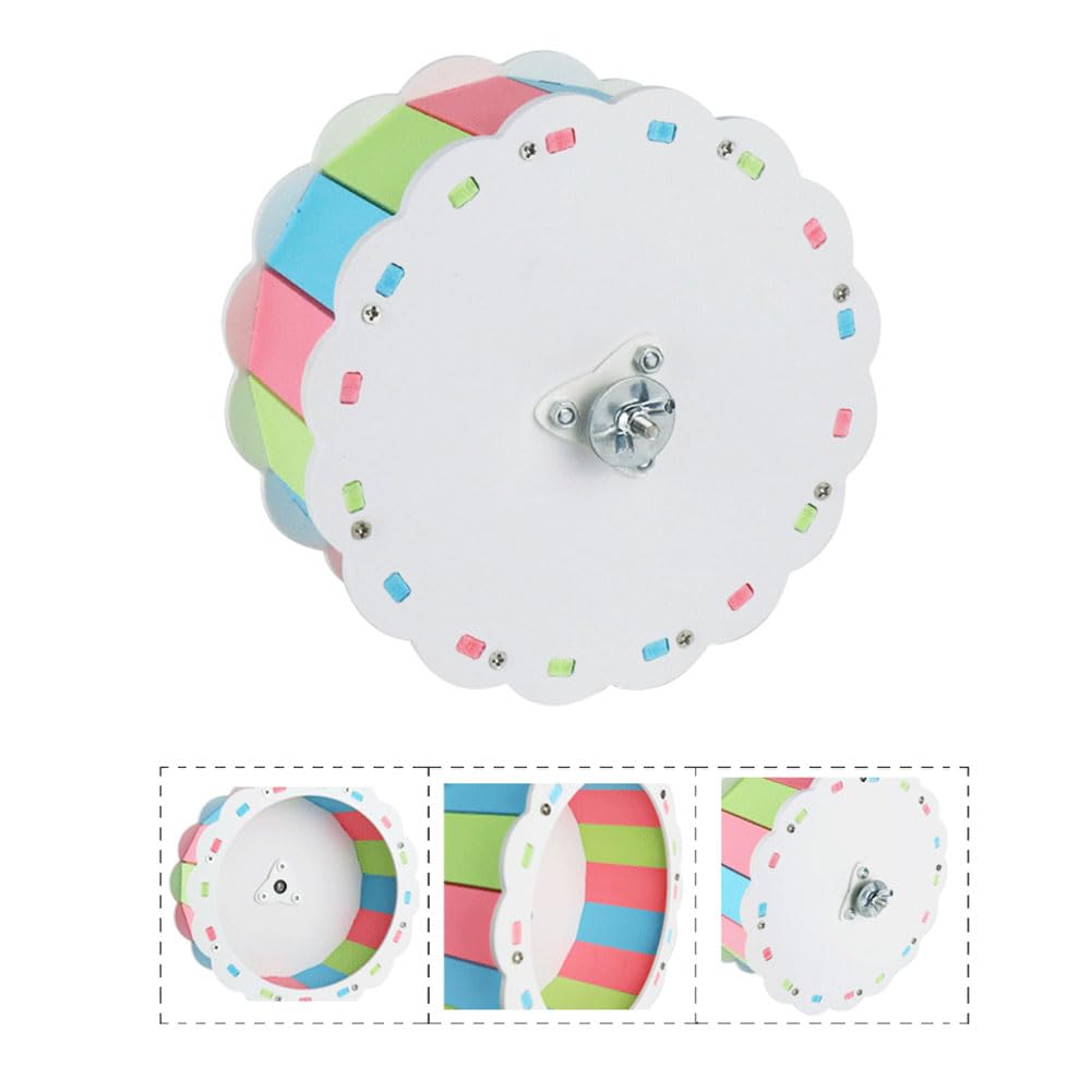 Ruota Per Criceti In Legno 22cm - Giochi Esercizio Per Piccoli Animali, Design Silenzioso E Facile Da Montare - Foto 1