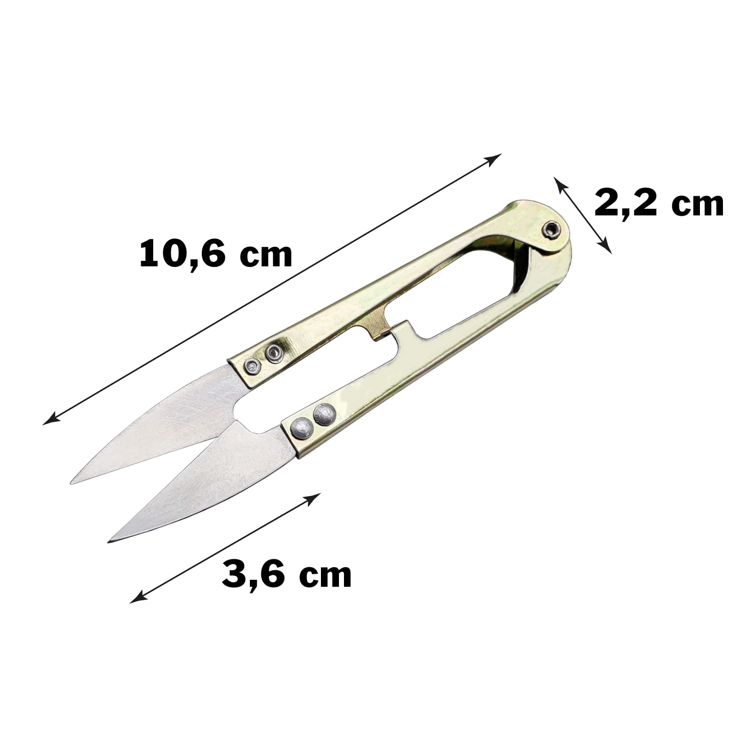 2 Pieces Spring Scissors Tailor's Sewing Threader Professional Metal U-Shape Sewing Thread Cutter Precise Cut for Embroidery Cloth - Image 2