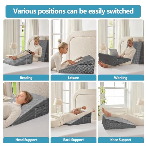 Image of Nordjager Wedge Pillow for Sleeping, 24 x 24 x 10 Inch Bed Wedge