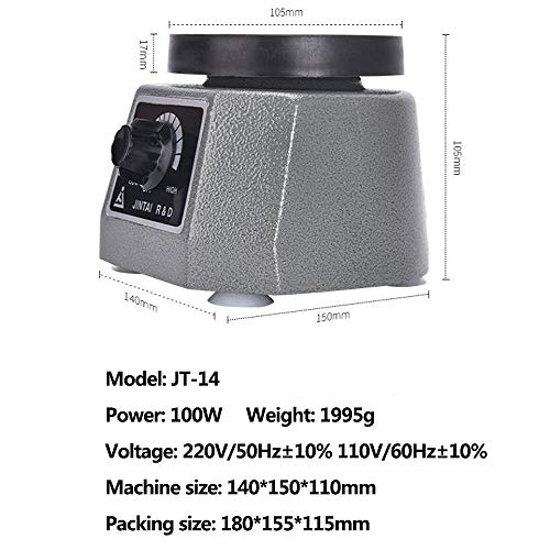 Aimee_JL JT-14 100W Lab Vibrator 4\" Round Dental Equipment Vibrator Shaker Oscillator Plaster Vibrator Plate for duplicating or Pouring Plaster and agar (110V)