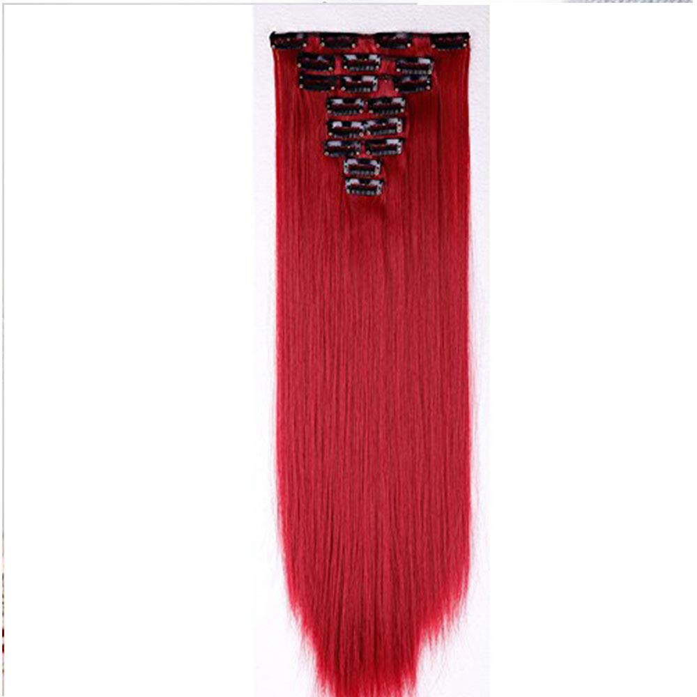 24"(60cm) SEGO Extensiones de Cabello Clip de Pelo Sintético Se Ve Natural 8 PCS [Sandy Rubio mezcla Blanqueador Rubio] Rizado Ondulado Largo Postizos Pelucas (140g) — view 41