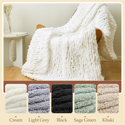 Image of 8 Pack Jumbo Chunky Yarn for Crocheting, Thick Fluffy Chunky Chenille Yarn for Hand Knitting, Soft Plush Yarn for Blanket, Home Decor and Pet Bed, Cream