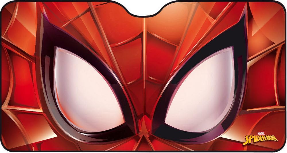 Marvel Spiderman Parasol Delantero para Parabrisas Coche Todoterreno 150 x 80 cm Niño Supererore Rojo