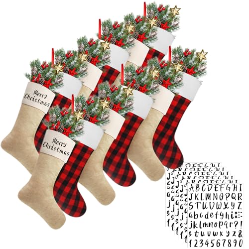 Tatuo 12 Pack Christmas Burlap Stockings 17 Inch Personalized Hanging