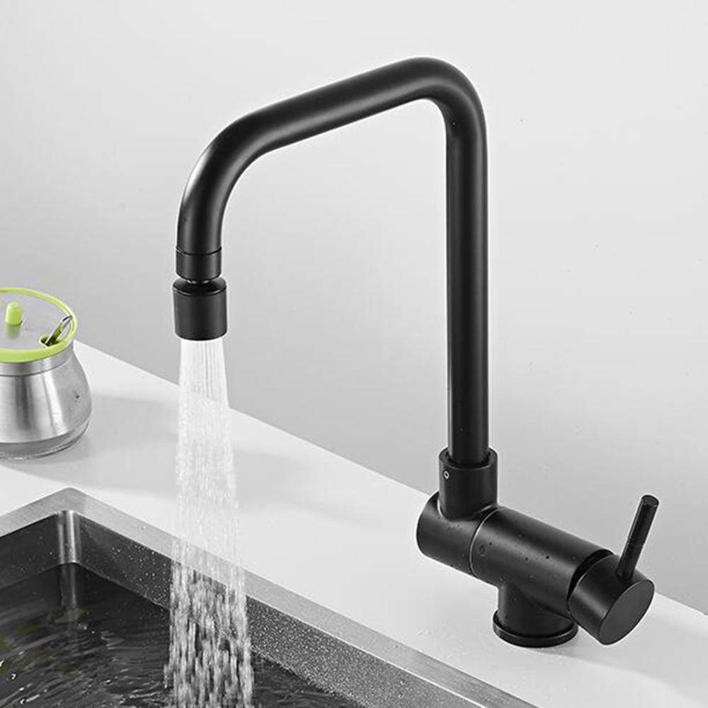 Robinet de cuisine fenêtre intégrée pliable pour évier noir