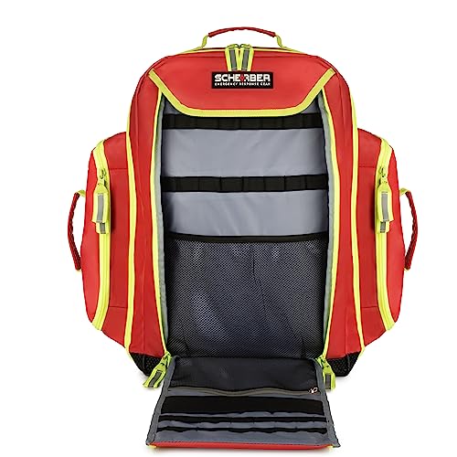 Scherber Fully-Stocked Premium First Responder Backpack | EMT/EMS Medic Trauma, Bleeding & Oxygen Medical Kit | CAT Tourniquet, QuikClot 4x4, HyFin Chest Seal & 250+ First Aid Supplies - Red - Thumbnail 7