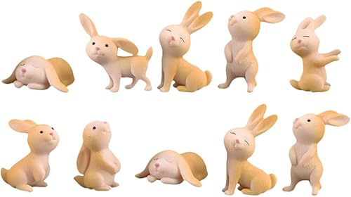 Happyyami Juguetes de herramientas, 10 unidades, mini figuras de conejito de Pascua, estatua de conejo de resina, bonita figura de conejo de Pascua, disponible en Yaxa Colombia
