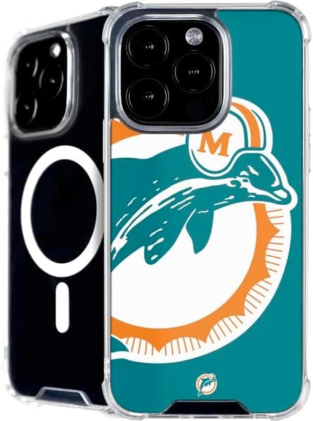 Skinit Phone Case Compatible with MagSafe iPhone 16 Pro Max - Officially Licensed NFL Miami Dolphins Retro Logo Design