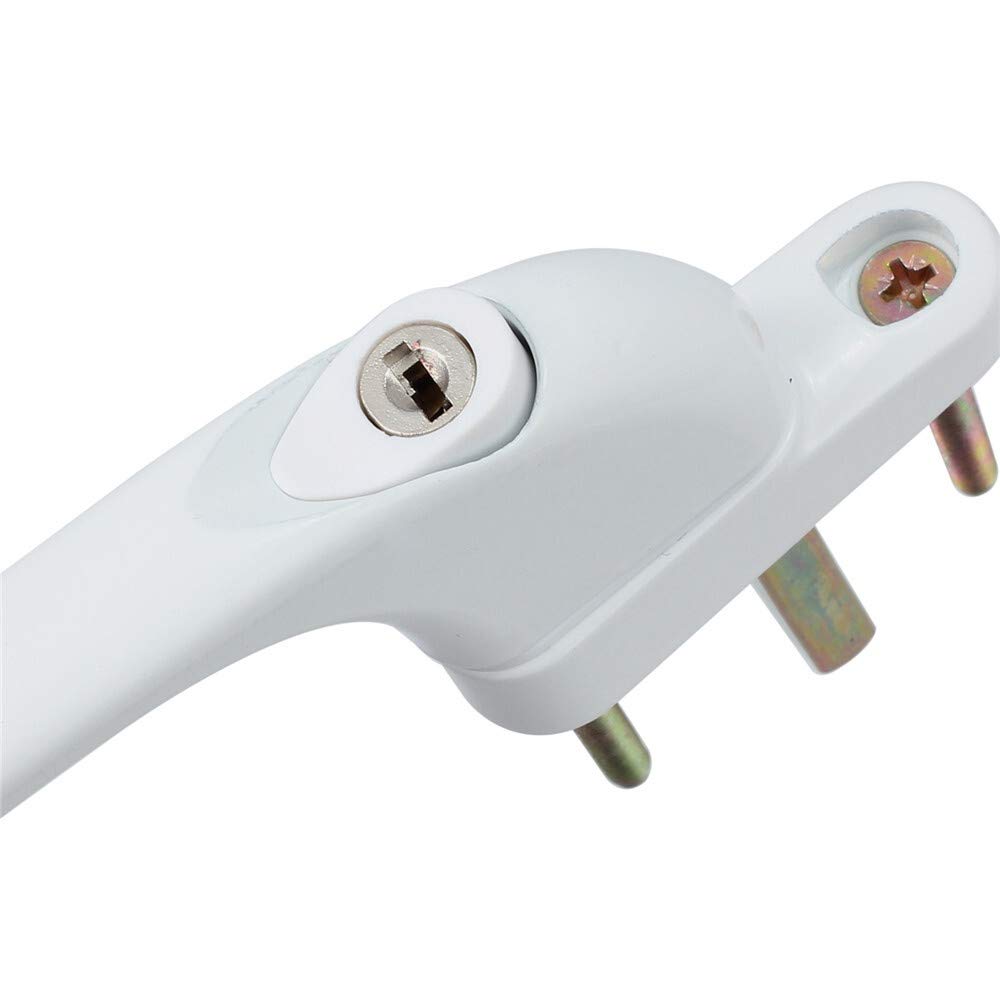 Hardware per armadietti Accessori per serrature 10 pezzi Finestra serratura a maniglia chiave universale bianco finestra incorporata di maniglia di blocco doppio vetro Lunghezza del pozzo 40 millimetr
