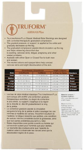 Image of Truform 20-30 mmHg Compression Stockings for Men and Women, Knee High Length, Closed Toe, White, Large (Pack of 2)