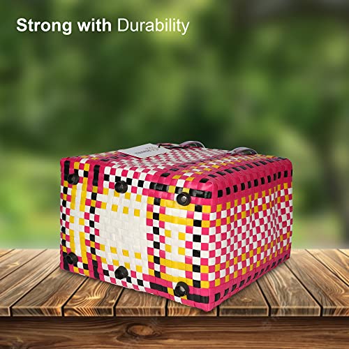 Image of Arnavira Handmade Multipurpose with Lid 13L Used as Lunch Lunch Bag Tiffin Bag for Office,School & Travel (28x17x27) (Pink Black, Large)