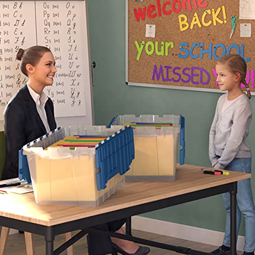 image for Akro-Mils Plastic Storage Container 12 Gallon KeepBox File Box with Hi