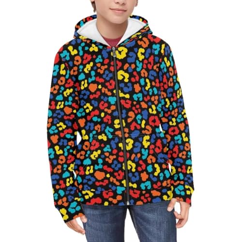 Colorful Boys Girls Zip Up Hoodies Long Sleeve Sweatshirt with Pockets3