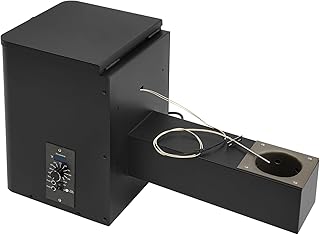 Electric Wood Pellet Smoker Grill Part, 250W 180℉ -500℉ Vertical Pellet Smoker Hopper Assembly Kit with Dual-Functional Wind Mechanism and LED Visual Feedback Screen