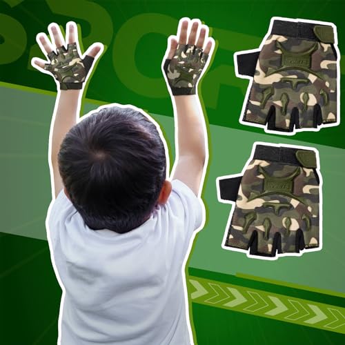 Image of Boao 3 Pairs Kids Half Finger Bike Gloves