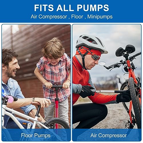 Bike Valve Adapter Set, 25pcs Presta Valve Adapter, Presta to Schrader to Presta Valve Adapter for Bicycle Tube Bike Pump Adapter Air Compressor, Include Valve Caps, Pump Needle, Seal Rings