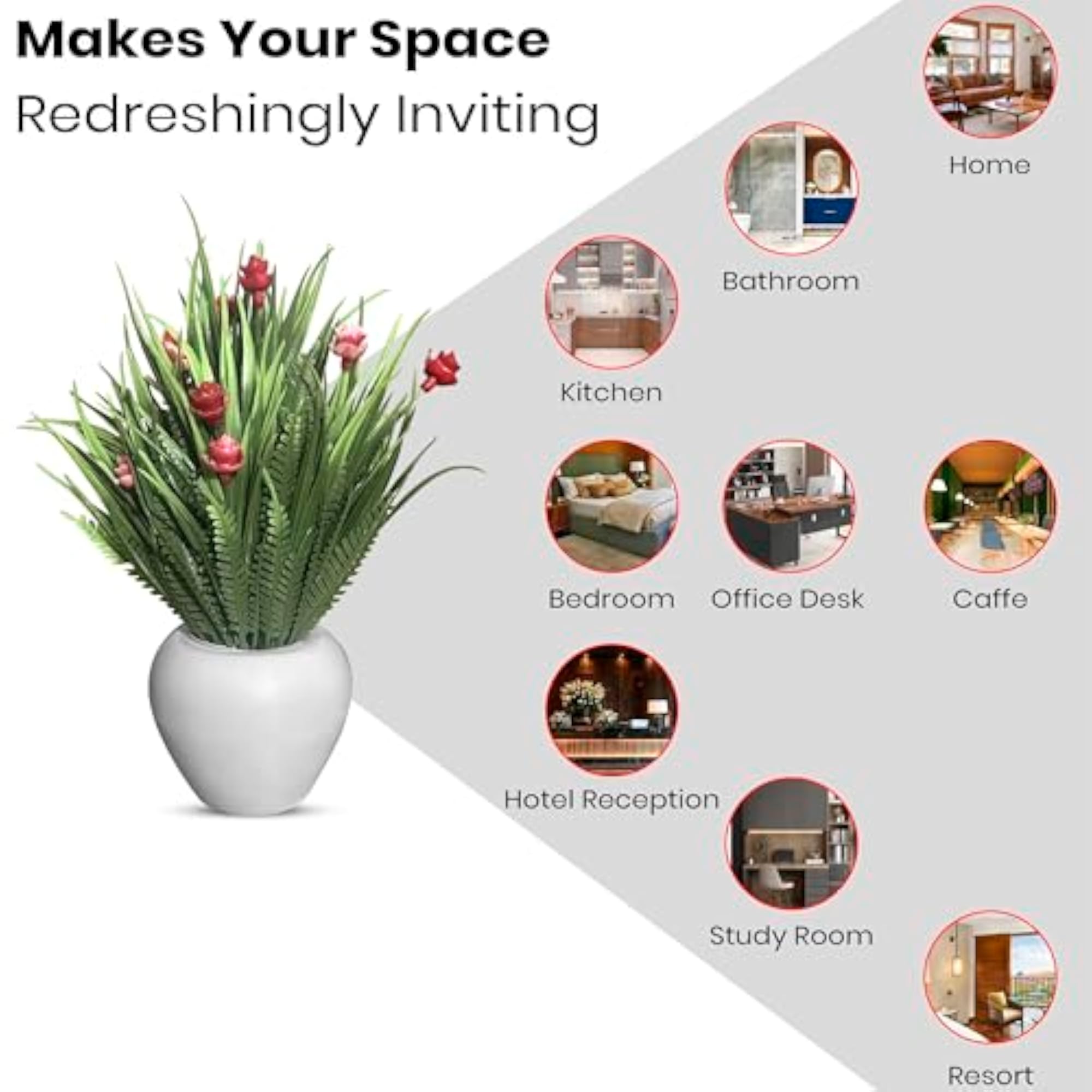 Plastic Artificial Plants with Pot Decorative Showpiece