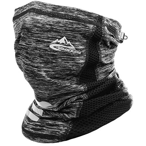 Cagoule pour le visage et le cou - Protection complète - Respirante - En tissu de soie glacée - Protection UV - Pour homme et femme - Réutilisable - Lavable - Pour extérieur, cyclisme, moto, gris