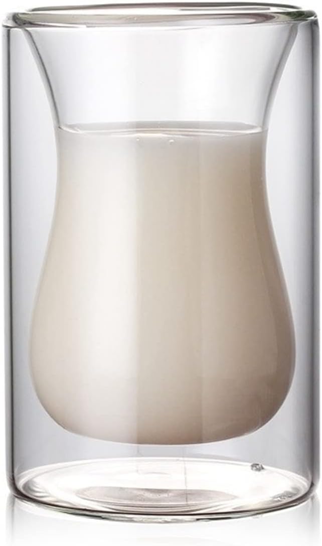 Glass Cups 1pcs/3pcs Wine Glasses Drinking Whiskey Wodka Cup Coffee Juice Water Cups Tea Creative Mug Double Bottom Glass Mugs Drinking Glasses (Color : 1pcs-120ml) (3pcs)