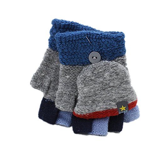 Pormow Herbst und Winter Schüler Schreiben Warme Handschuhe Kind Fünf Finger Gestrickte Fäustlinge Cover