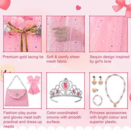 Meland Princess Dress Up Clothes For Little Girls - 11Pcs Princess Cape With Crown, Princess Dresses For Girls 3-8 Birthday Gifts #TOP1