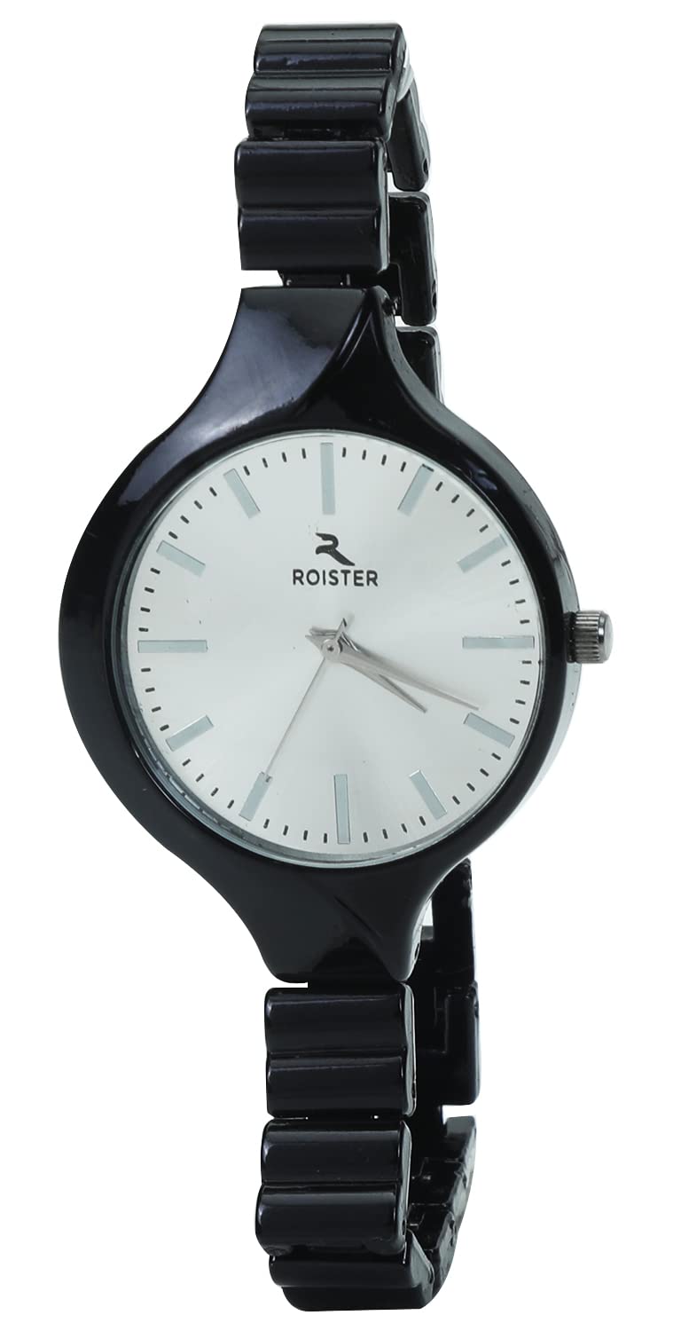 ROISTER Premium Analog Silver Dial Black Strap Watch for Women Girls - RT-2069 (B0B1YQZKC1) Amazon Price History, Amazon Price Tracker