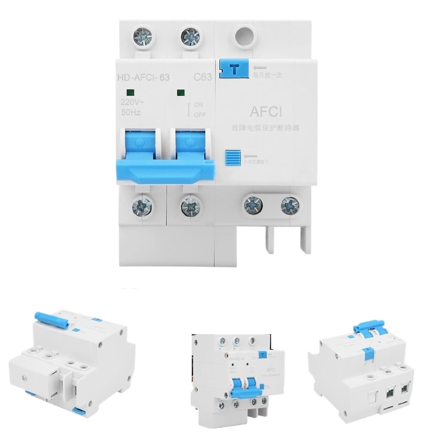 2P Arc Fault Circuit Breaker Mini Household Current Limiting Electric Leakage Voltage Relay Device
