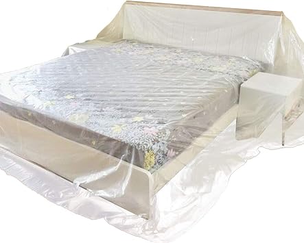 Heavy Duty PEVA Waterproof Plastic Couch Cover, Large Size Sofa Storage Covers Bed Sofa Couch Furniture Protector Cover Shelter for Moving Protection and Long Term Storage,200x300CM