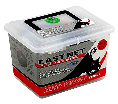 Red Horn Series Casting Net, Net Size: 6 Foot, Mesh Size: 3/8 Inch, Model #CN-26