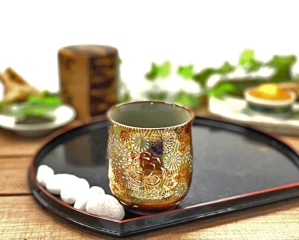 九谷焼マグカップ加賀のお殿様・お姫様キブン(金花詰)裏絵 九谷焼マグカップ加賀のお殿様・お姫様キブン(金花詰)裏絵