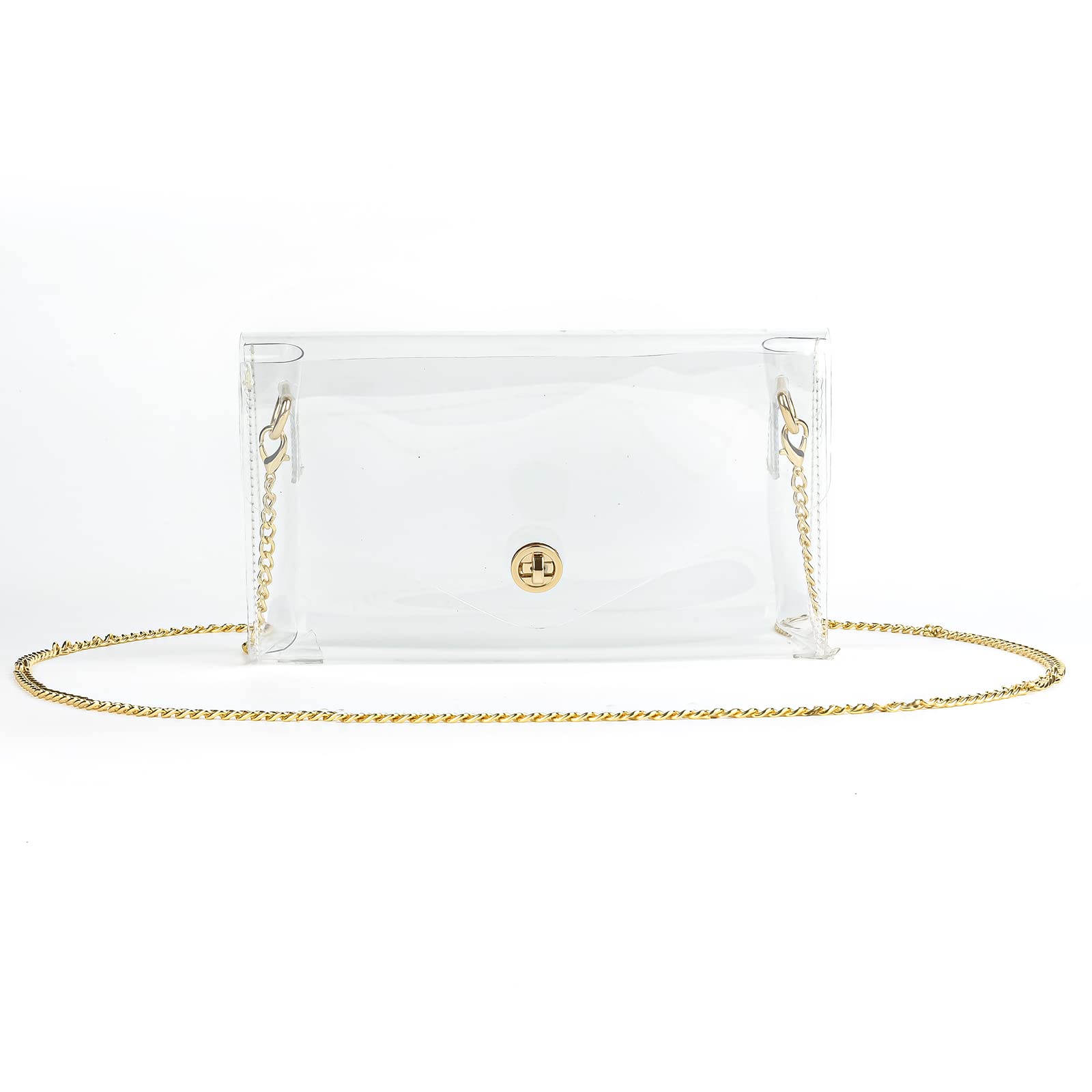 DididaClear Purse, See Through Transparent Crossbody Bag with an Extra Small Bag,Clear Bags for Women Stadium Approved