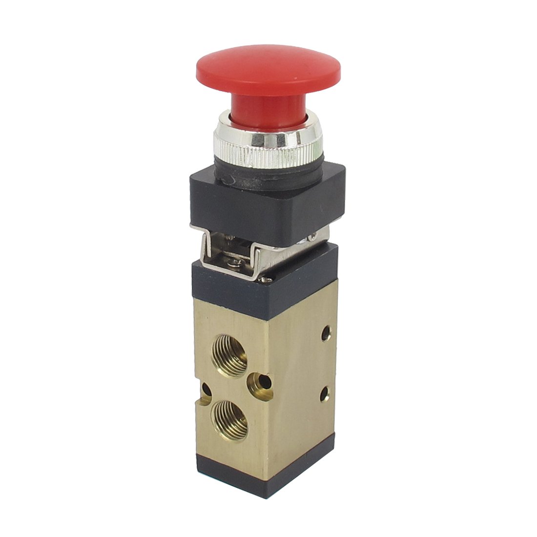 Vanne mécanique à air MSV-86522PB 1/4" PT 2/5 voies à bouton champignon