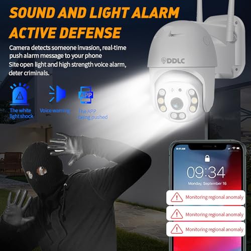 Image of DDLC Smart 360 PTZ Wireless WiFi IP Camera: 1080P HD Outdoor Security with AI Auto Tracking, Color Night Vision, Two-Way Talk, Siren Alarm & Remote Monitoring (ptz)